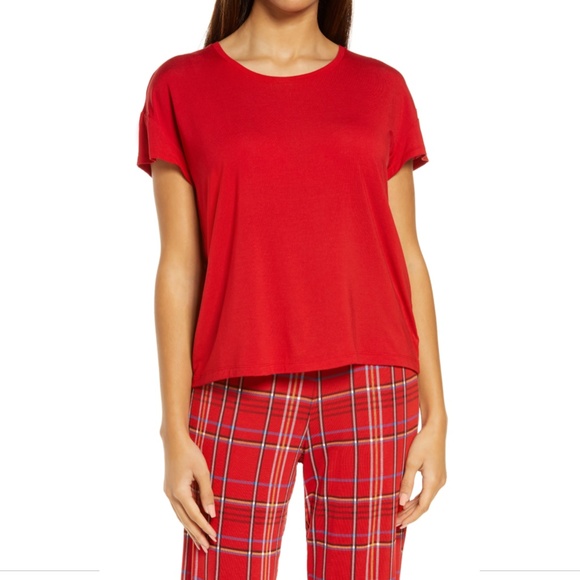 NEW Tommy John [‎ Womens XS ] Pajama Tee Top in Haute Red - Picture 16 of 16